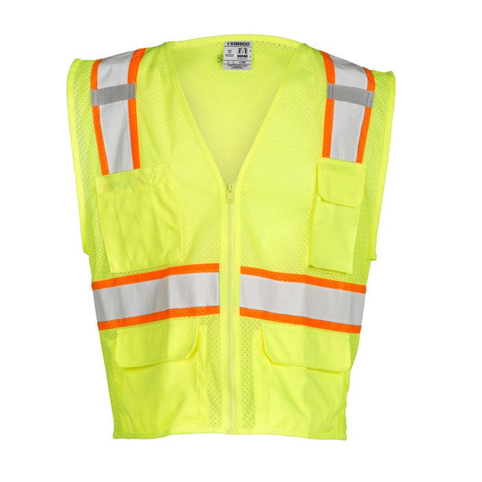 1195 Class II Type R Mesh Contrast Vest Lime