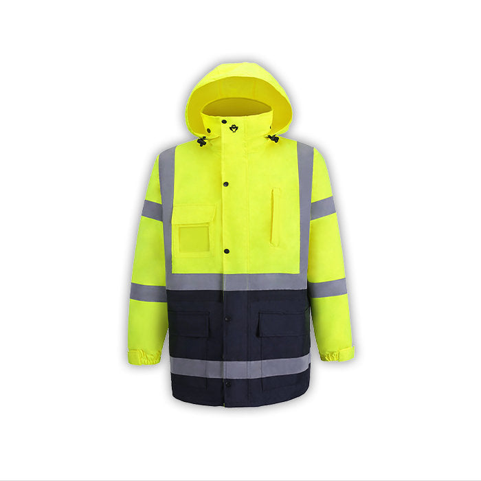 736C-3 Hi Vis Rain Parka Black Bottom Class III