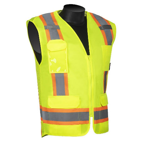 C16017 Class II Safety Vest w/ Clear ID Pocket Lime