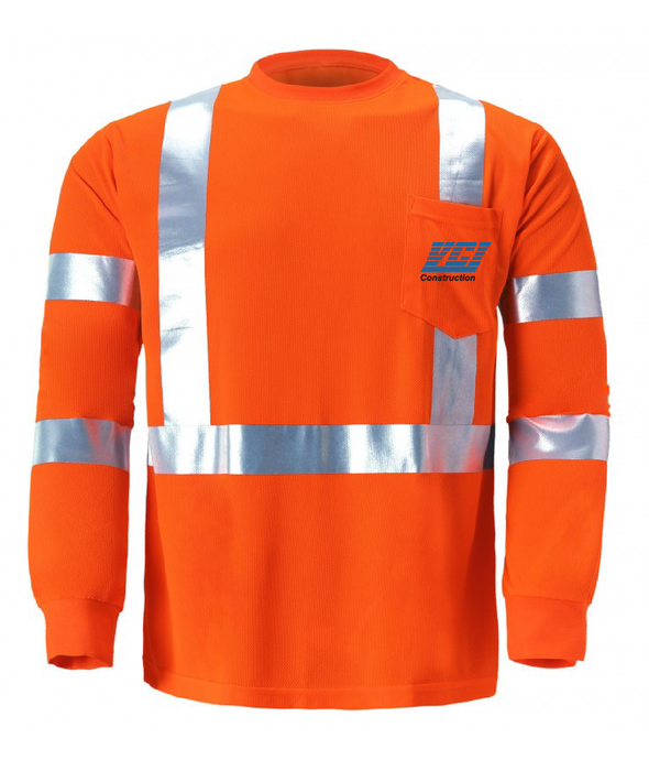 VCI TLB133C-3 Class III Long Sleeve Safety Shirt Orange
