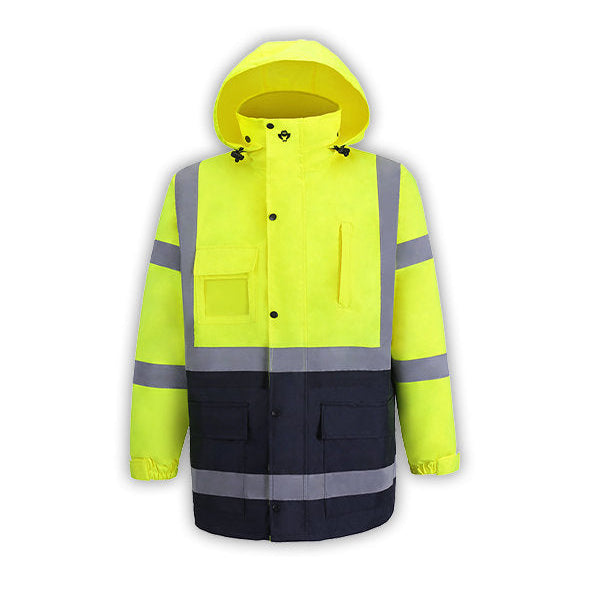 736C-3 Hi Vis Rain Parka Black Bottom Class III