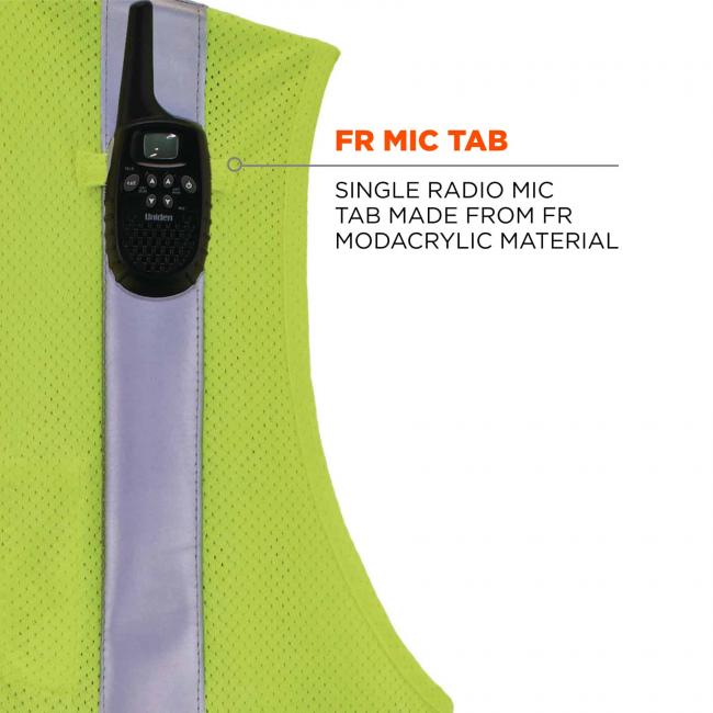 Hi-Vis FR Safety Vest - Class 2, NFPA 70E, Mesh, Hook + Loop