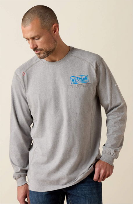 WESTERN ARIAT FR Air Crew T-Shirt GREY