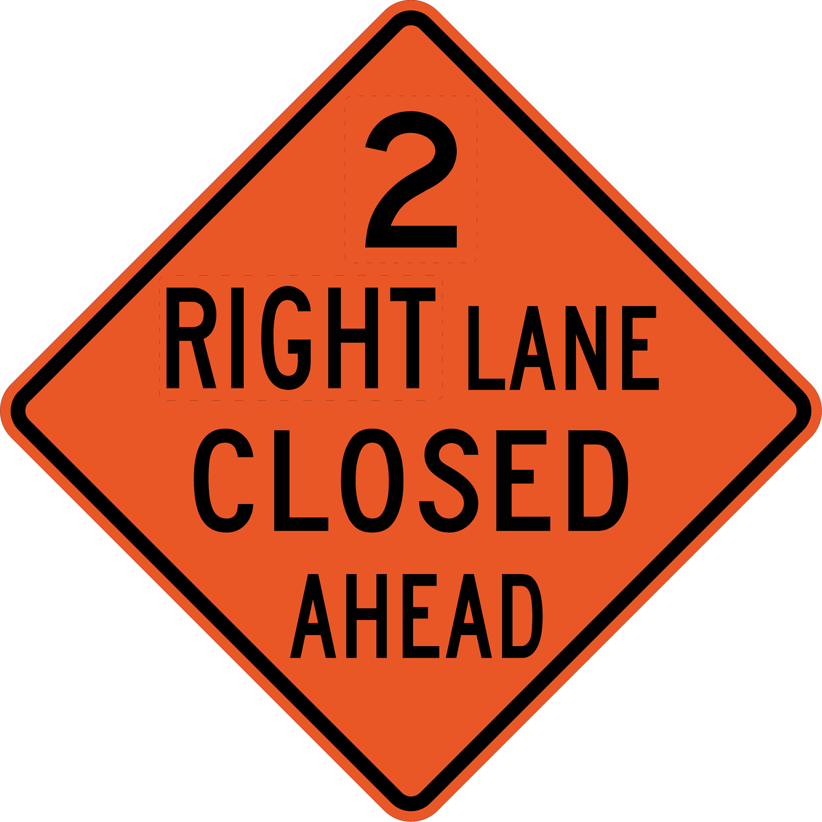 C20(CA) RIGHT LANE CLOSED AHEAD — We-Do Equipment & Supply