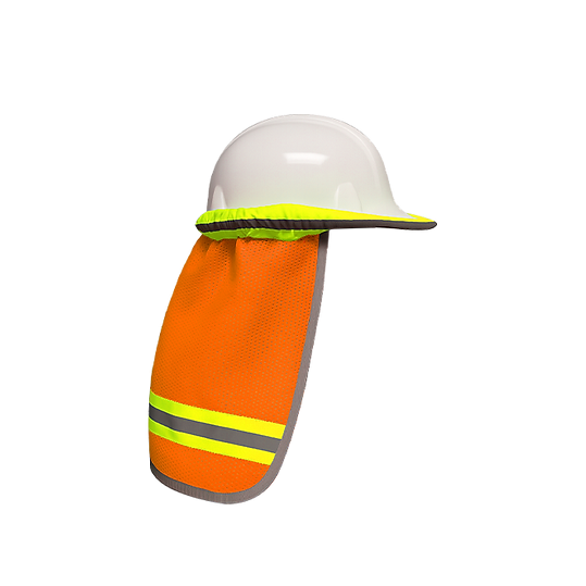 HSO-11 High Visibility Hard Hat Neck Shade, Orange, Mesh
