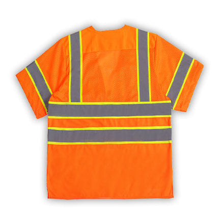 MS339C-3 High Visibility Contrast Vest, Class 3, Orange, Mesh & Solid