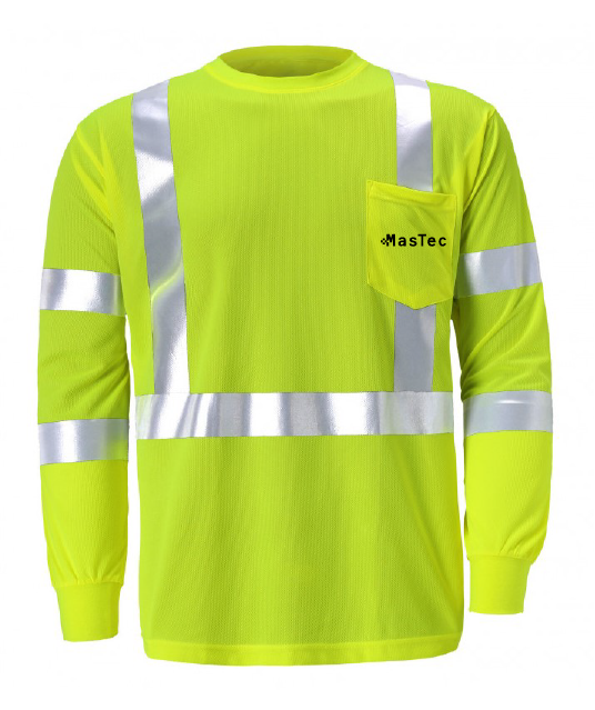 MASTEC TLB135C-3 Class III Long Sleeve Safety Shirt Lime