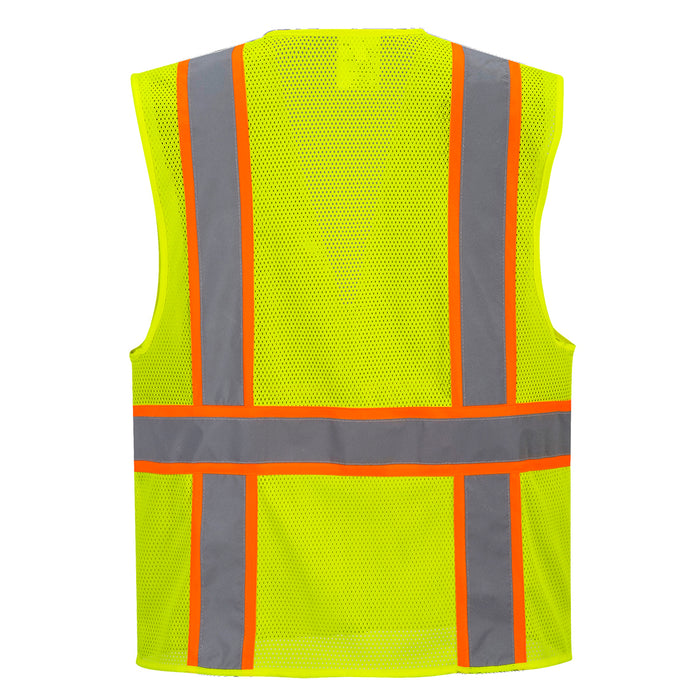 US372 PORTWEST  Jackson Hi-Vis Contrast Executive Vest Yellow