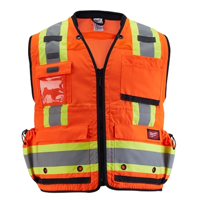 MASTEC 48-73-5165 Milwaukee Class 2 Surveyor's High Visibility Orange Safety Vest